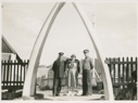 Image of Whalebone arch at Holstensborg (MacMillan, Gov. and Mrs. Rasmussen)